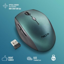 RATON NGS BEE BLUE ERGONOMICO WIRELESS SILENT BLUE