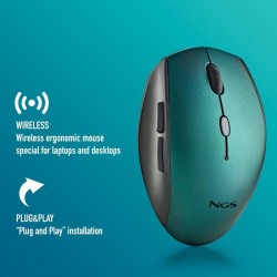 RATON NGS BEE BLUE ERGONOMICO WIRELESS SILENT BLUE