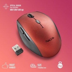 RATON NGS BEE RED ERGONOMICO WIRELESS SILENT RED