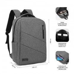 MOCHILA SUBBLIM CITY NOTEBOOK 15.6 GREY